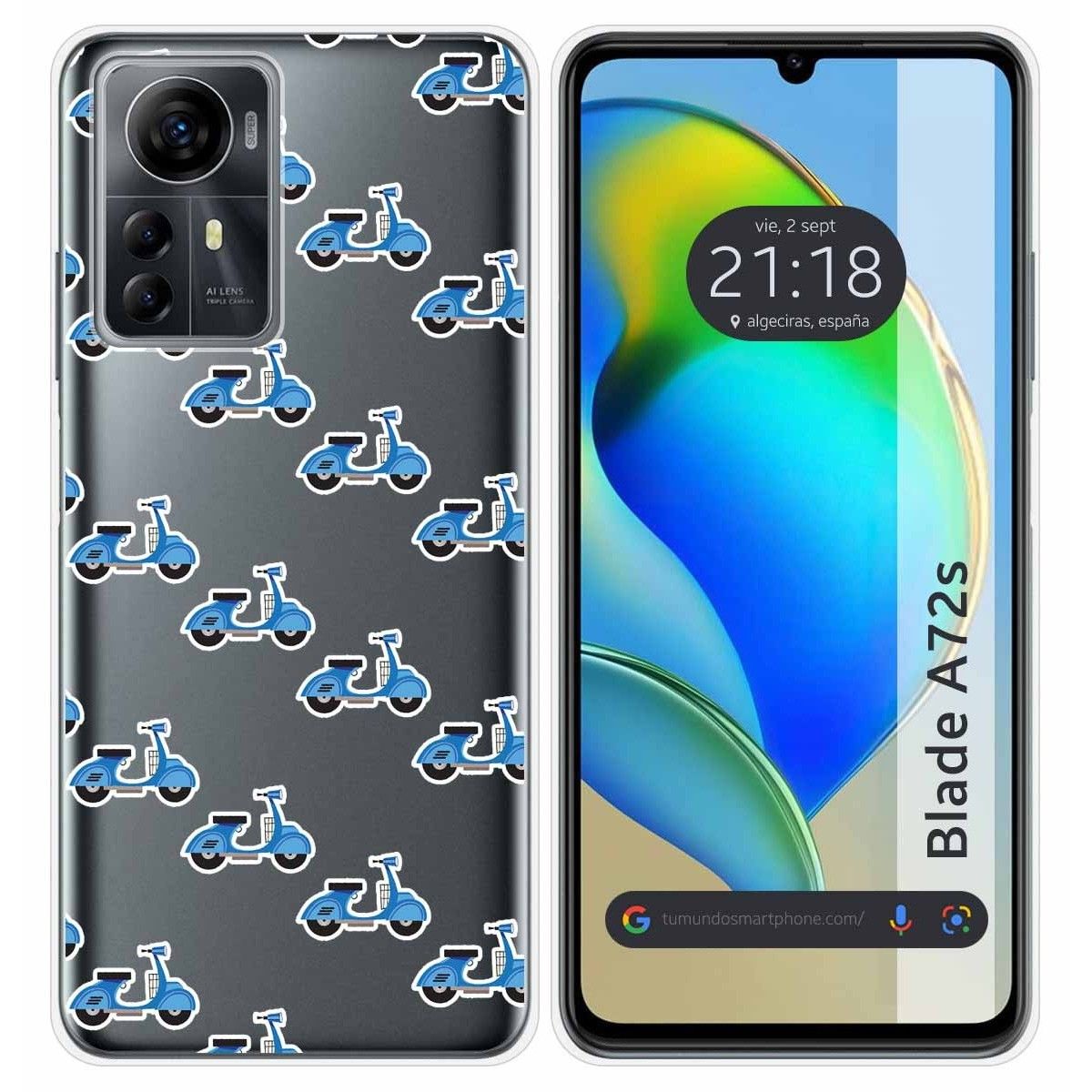 Funda Silicona para Zte Blade A72s diseño Scooter Dibujos