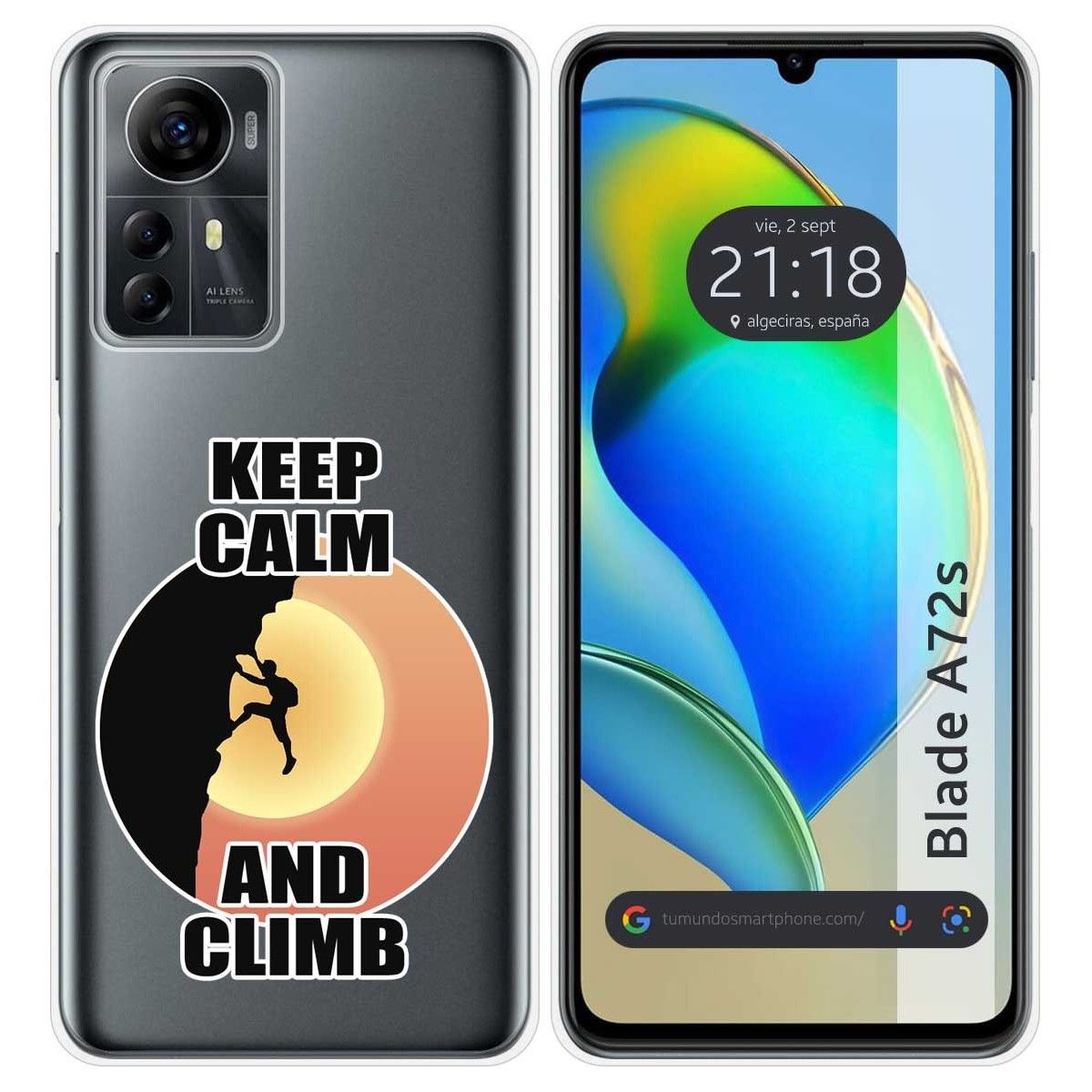 Funda Silicona para Zte Blade A72s diseño Hombre Escalada Dibujos