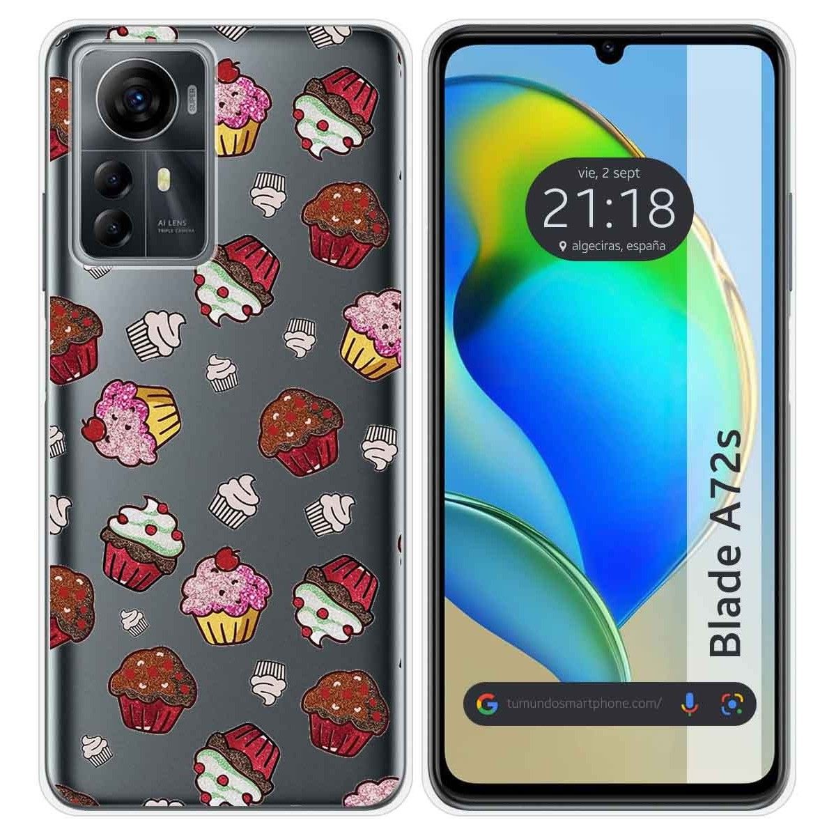 Funda Silicona para Zte Blade A72s diseño Muffins Dibujos