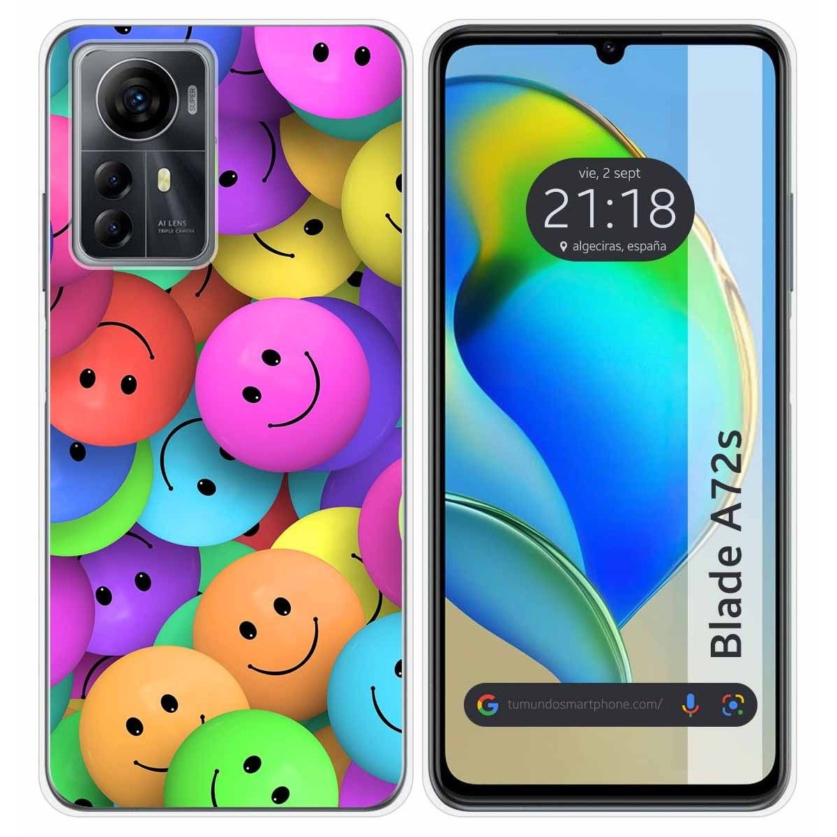 Funda Silicona para Zte Blade A72s diseño Smile Dibujos