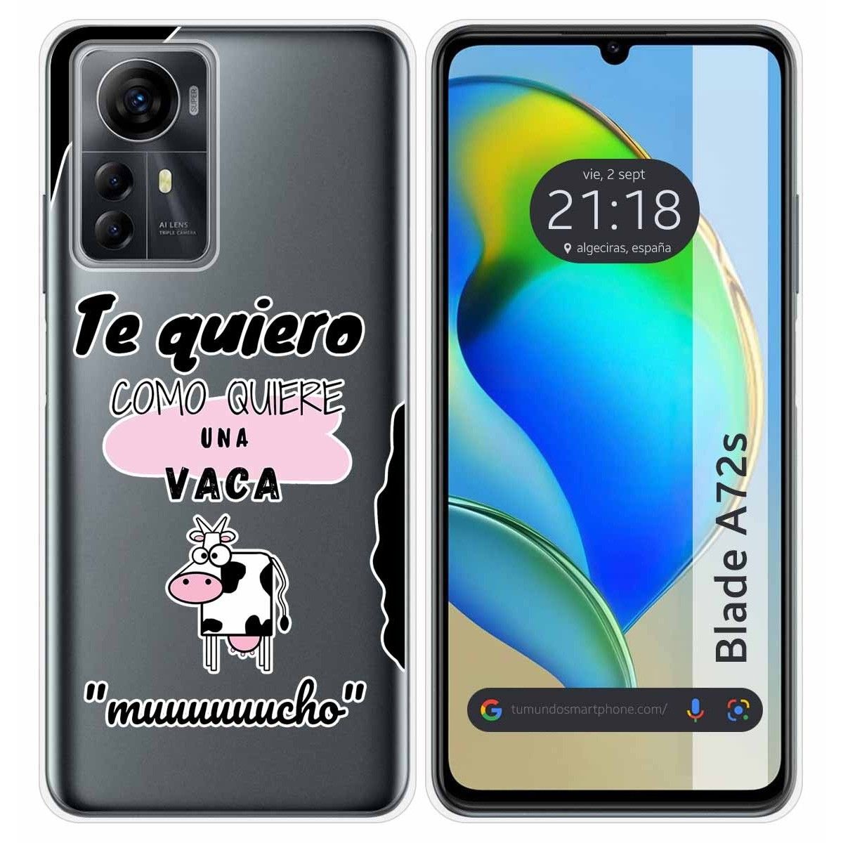 Funda Silicona para Zte Blade A72s diseño Vaca Dibujos