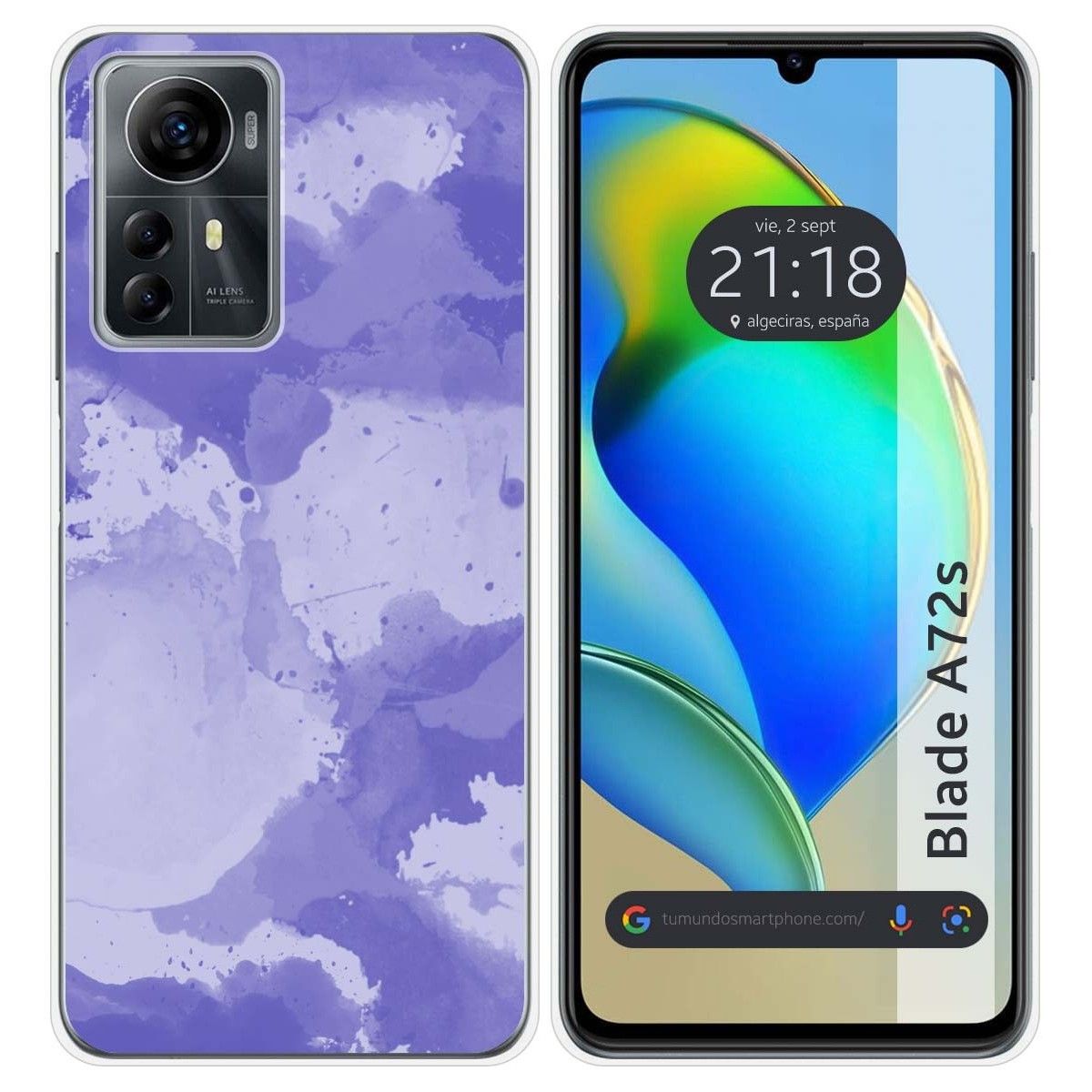 Funda Silicona para Zte Blade A72s diseño Acuarela 01 Dibujos