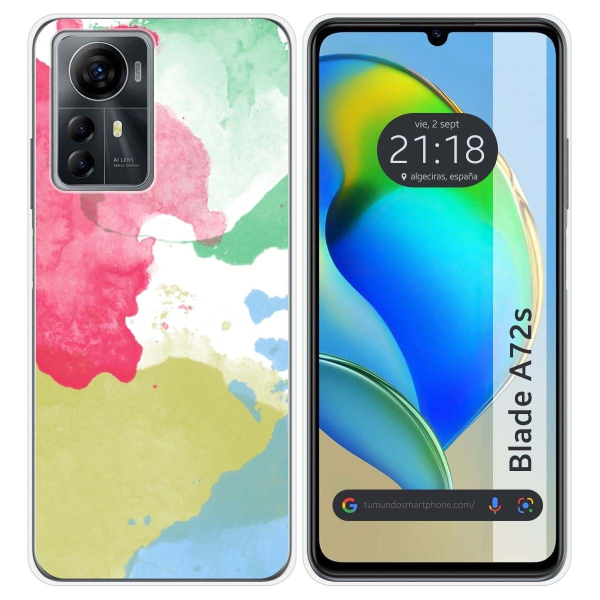 Funda Silicona para Zte Blade A72s diseño Acuarela 02 Dibujos