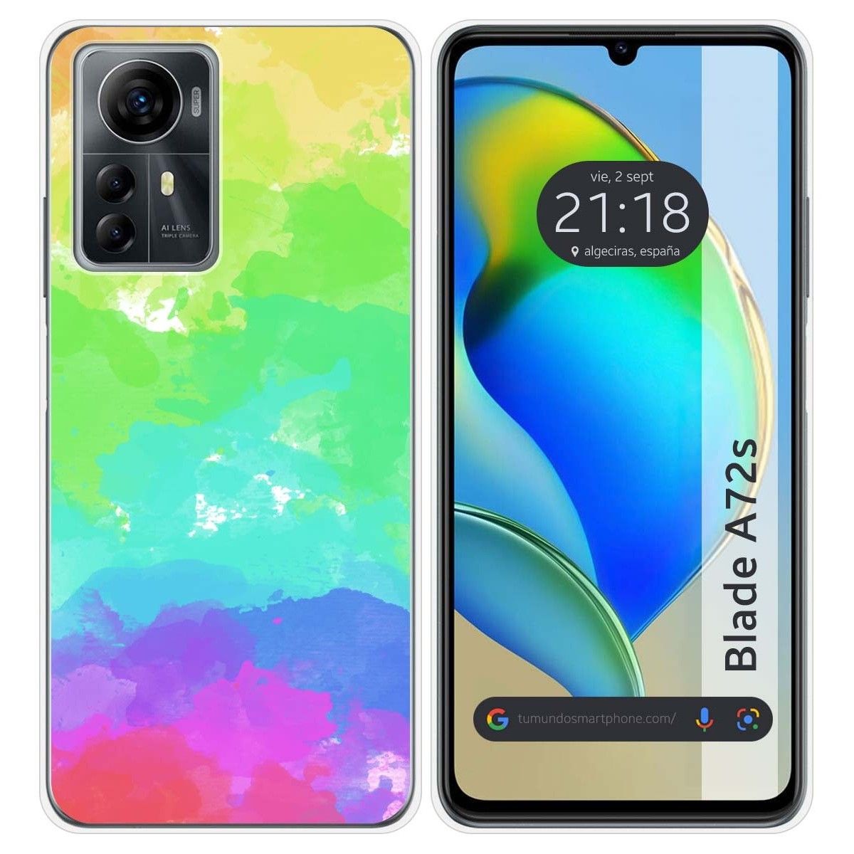 Funda Silicona para Zte Blade A72s diseño Acuarela 03 Dibujos