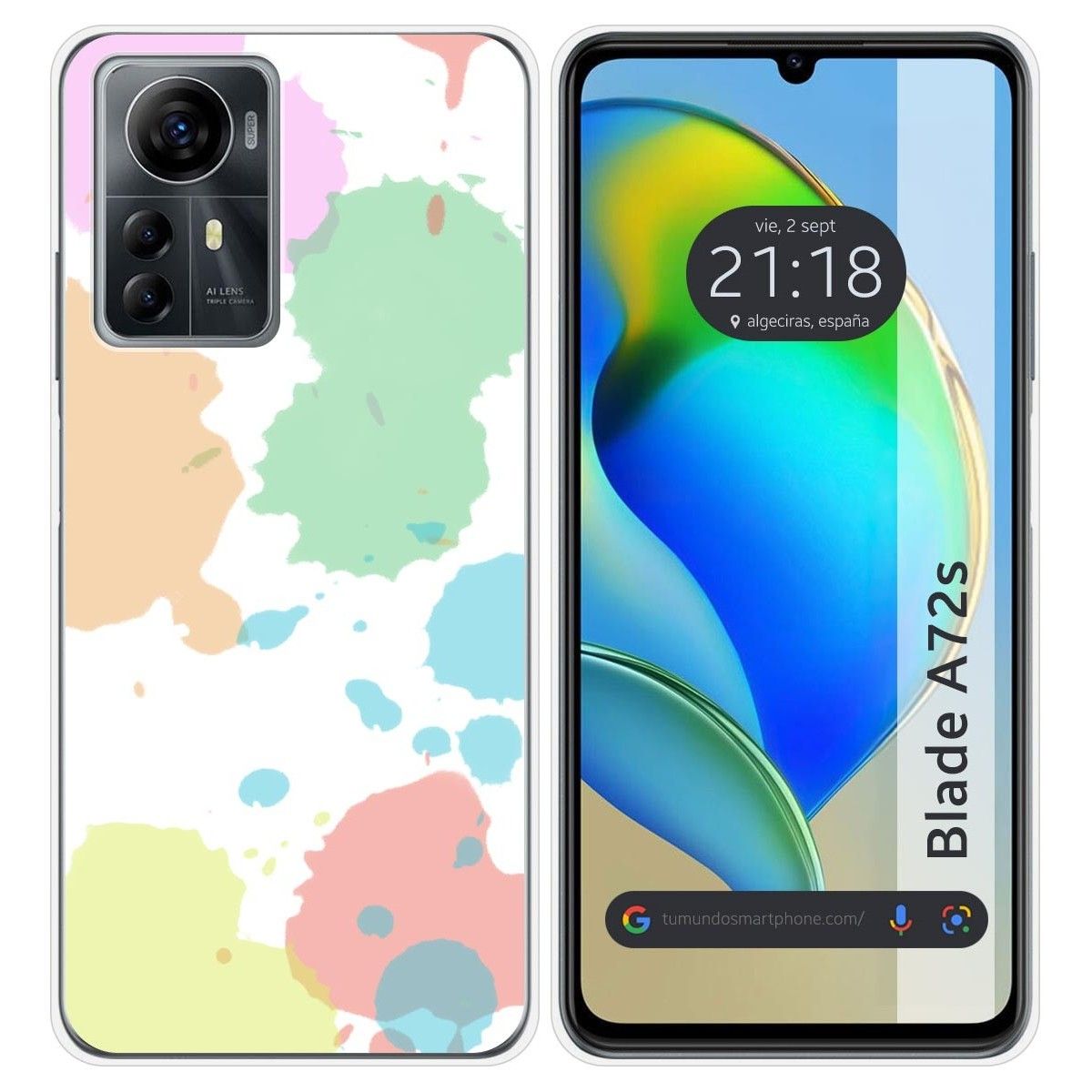 Funda Silicona para Zte Blade A72s diseño Acuarela 05 Dibujos