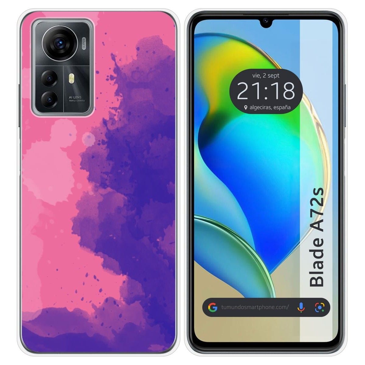 Funda Silicona para Zte Blade A72s diseño Acuarela 07 Dibujos