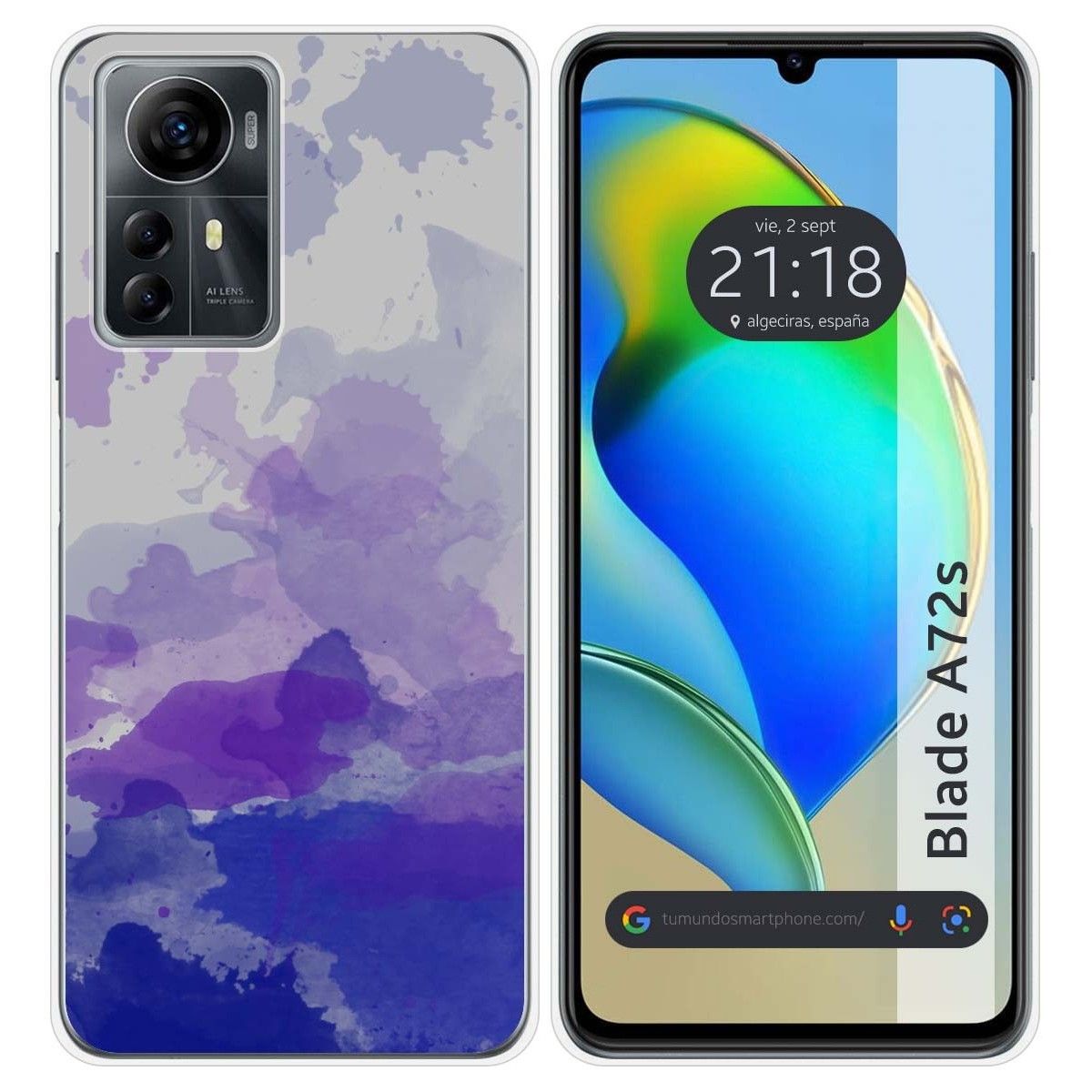 Funda Silicona para Zte Blade A72s diseño Acuarela 09 Dibujos