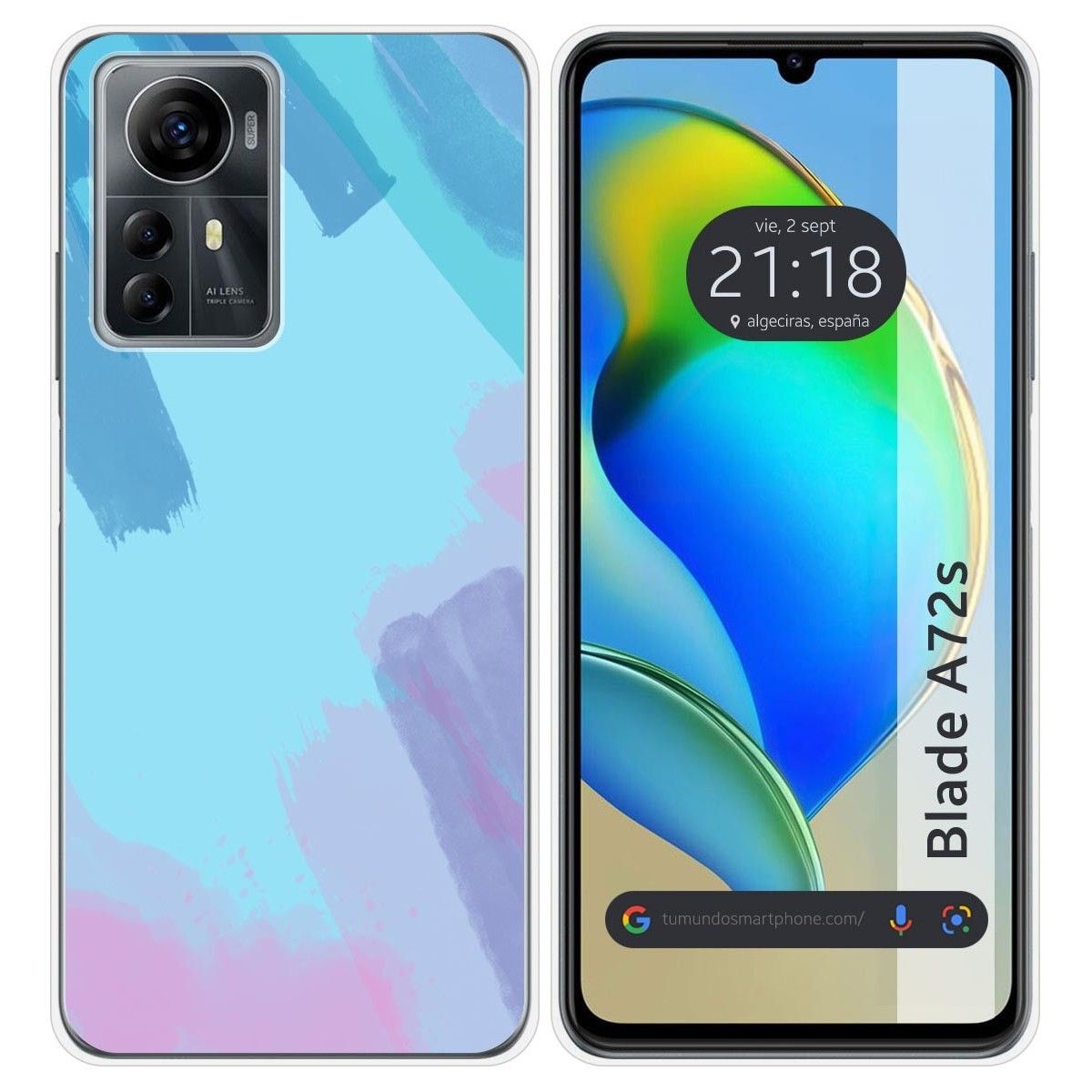 Funda Silicona para Zte Blade A72s diseño Acuarela 10 Dibujos