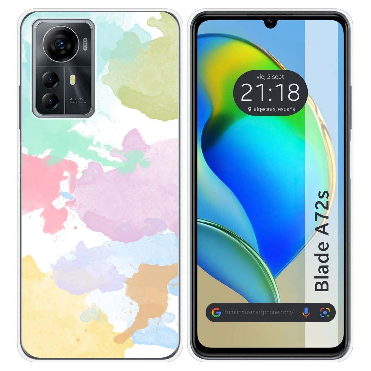 Funda Silicona para Zte Blade A72s diseño Acuarela 11 Dibujos