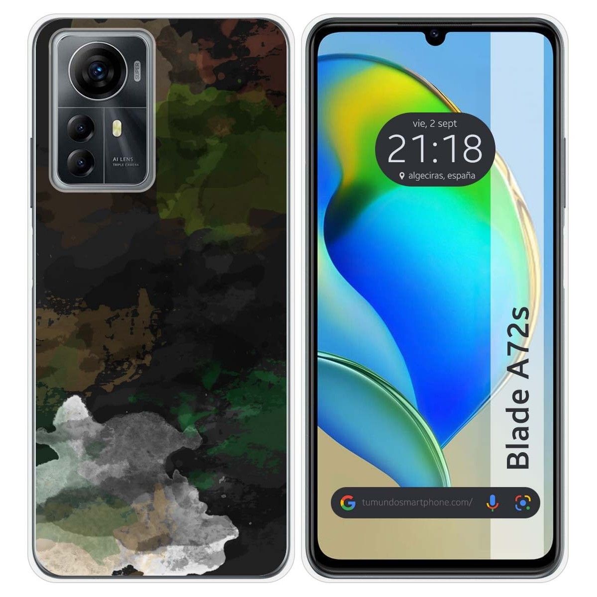 Funda Silicona para Zte Blade A72s diseño Acuarela 12 Dibujos