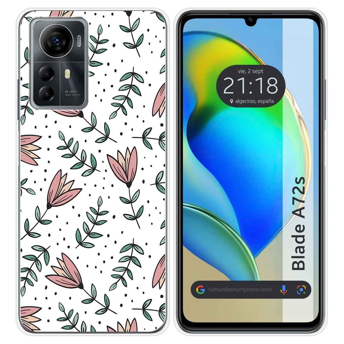 Funda Silicona para Zte Blade A72s diseño Flores 01 Dibujos