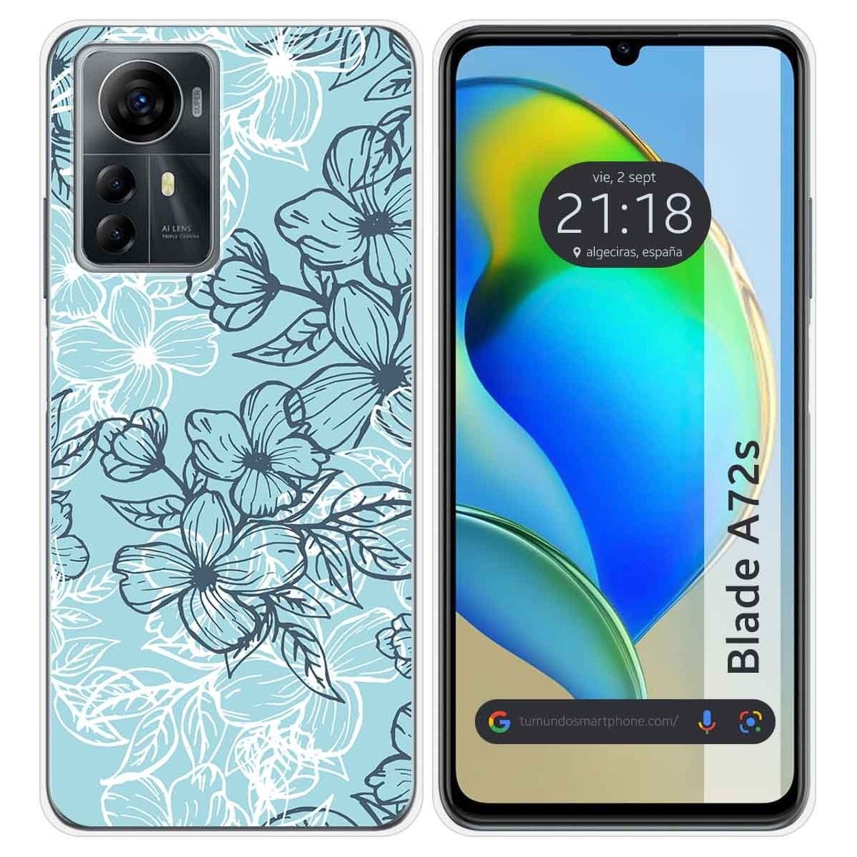 Funda Silicona para Zte Blade A72s diseño Flores 03 Dibujos