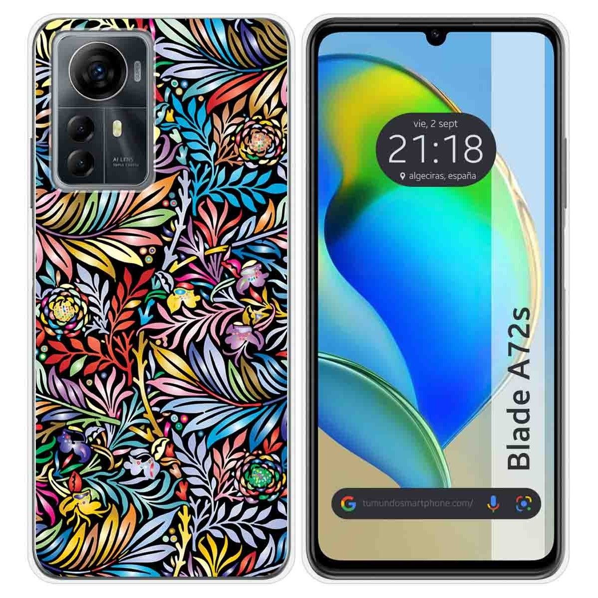 Funda Silicona para Zte Blade A72s diseño Flores 04 Dibujos
