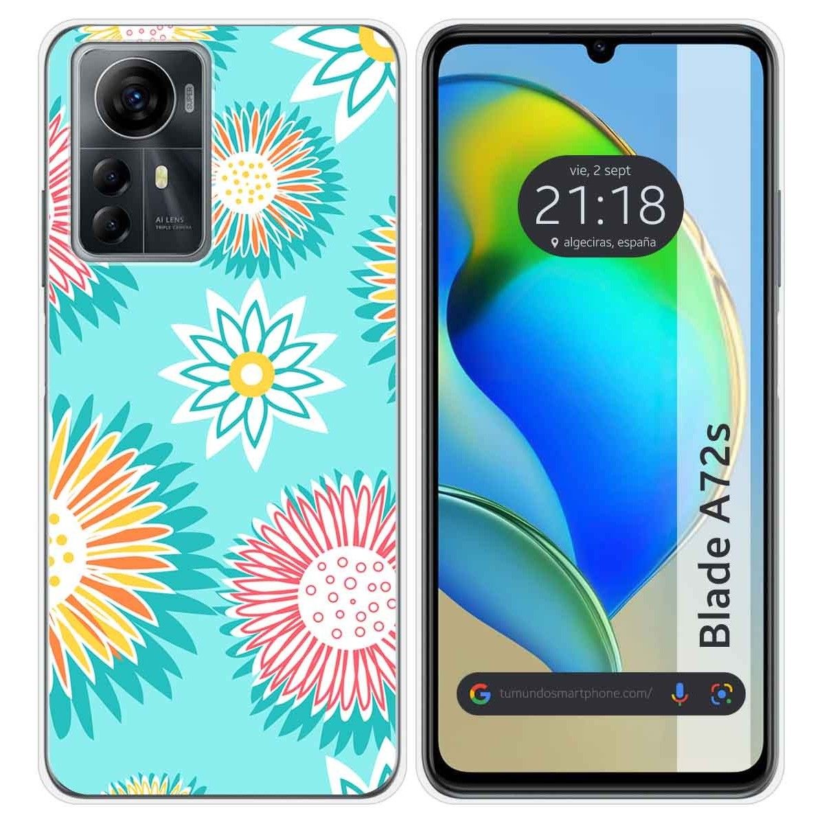 Funda Silicona para Zte Blade A72s diseño Flores 05 Dibujos