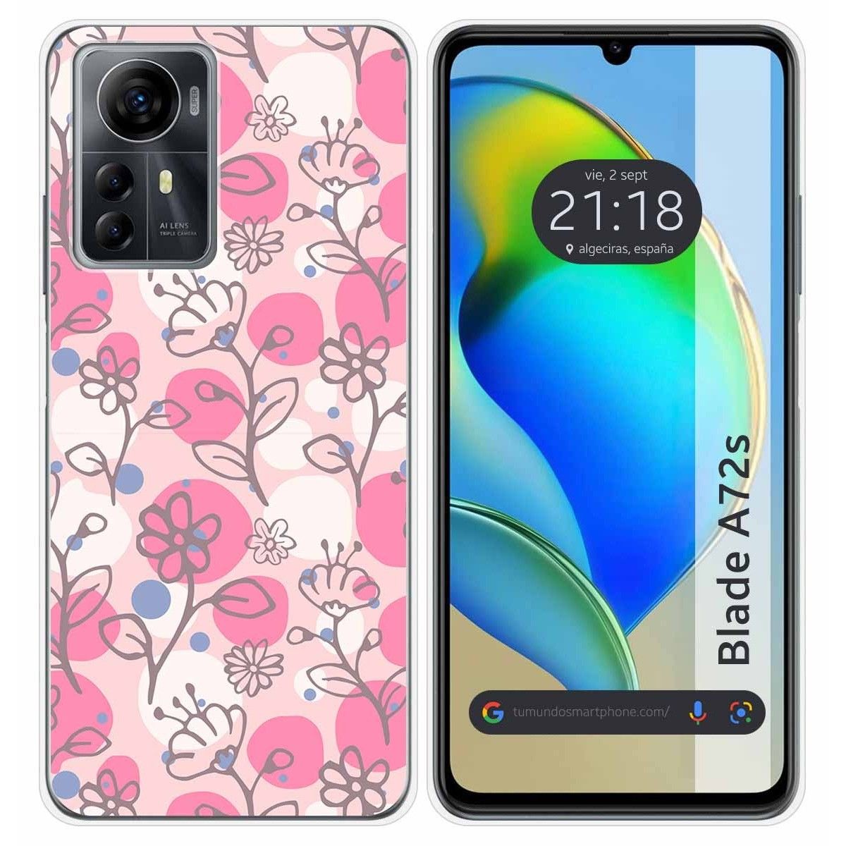 Funda Silicona para Zte Blade A72s diseño Flores 07 Dibujos