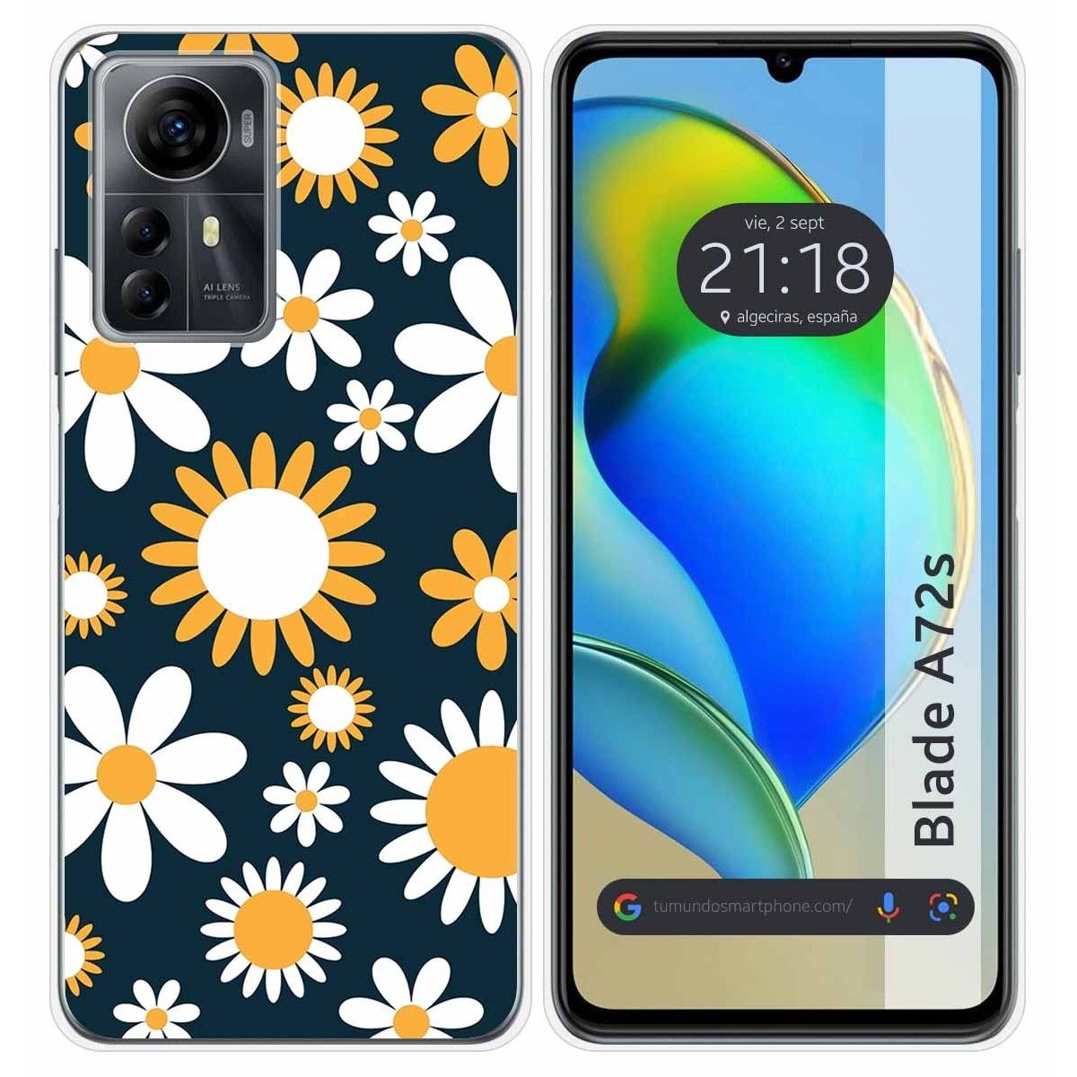 Funda Silicona para Zte Blade A72s diseño Flores 08 Dibujos