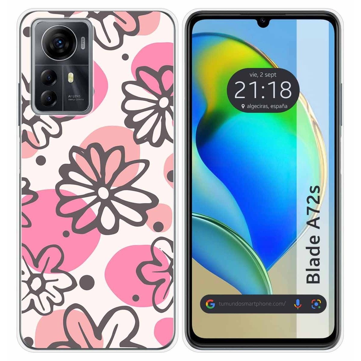 Funda Silicona para Zte Blade A72s diseño Flores 09 Dibujos