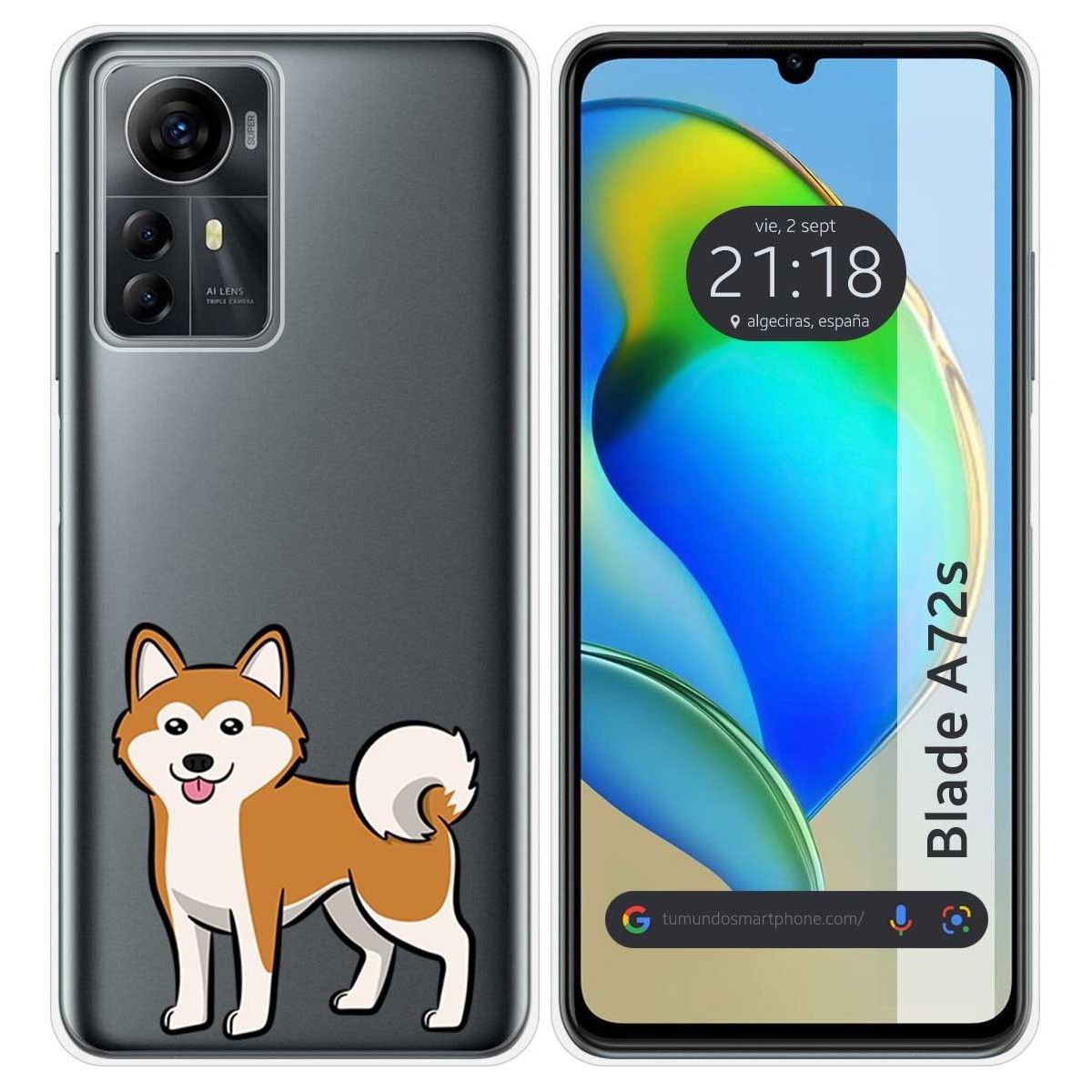 Funda Silicona para Zte Blade A72s diseño Perros 02 Dibujos