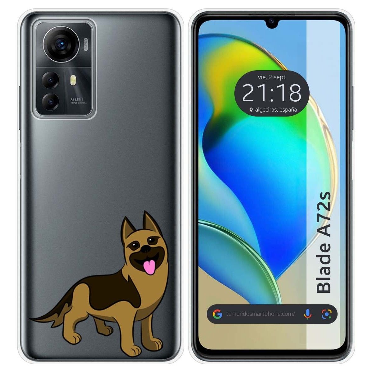 Funda Silicona para Zte Blade A72s diseño Perros 03 Dibujos