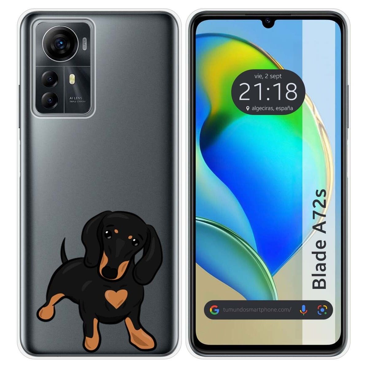 Funda Silicona para Zte Blade A72s diseño Perros 04 Dibujos
