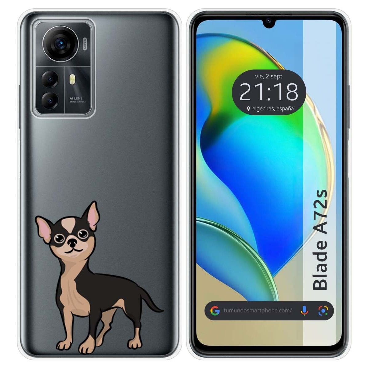 Funda Silicona para Zte Blade A72s diseño Perros 05 Dibujos