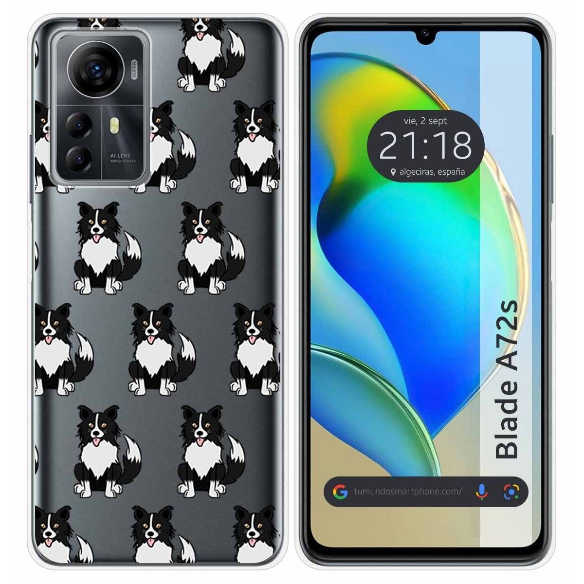 Funda Silicona para Zte Blade A72s diseño Perros 07 Dibujos
