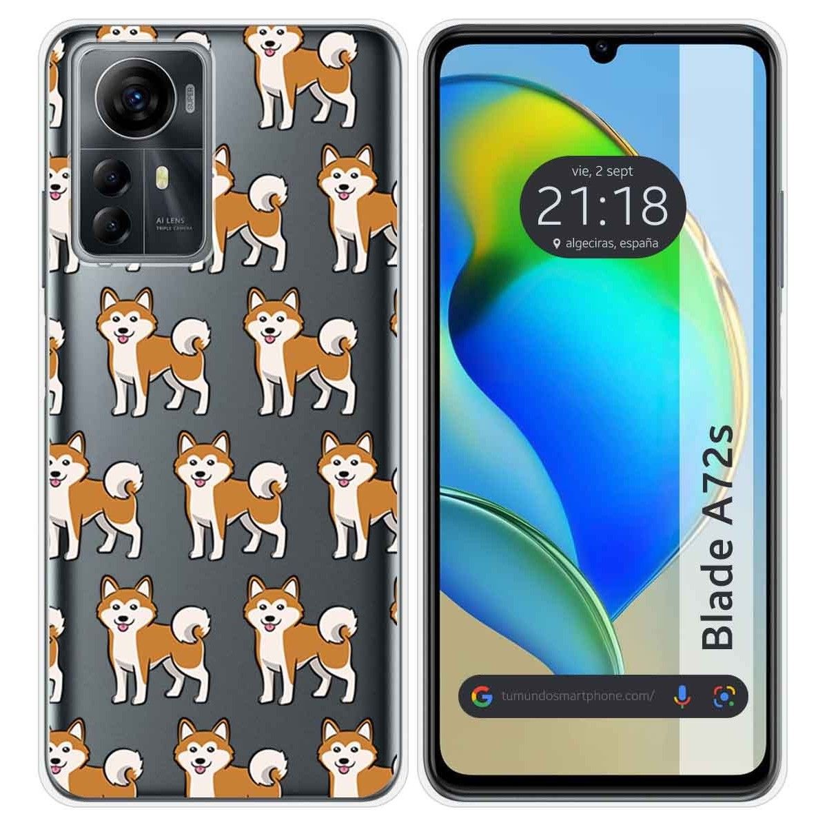 Funda Silicona para Zte Blade A72s diseño Perros 08 Dibujos