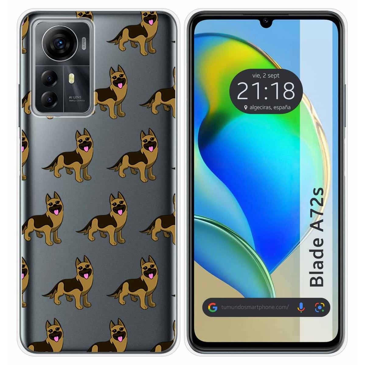 Funda Silicona para Zte Blade A72s diseño Perros 09 Dibujos