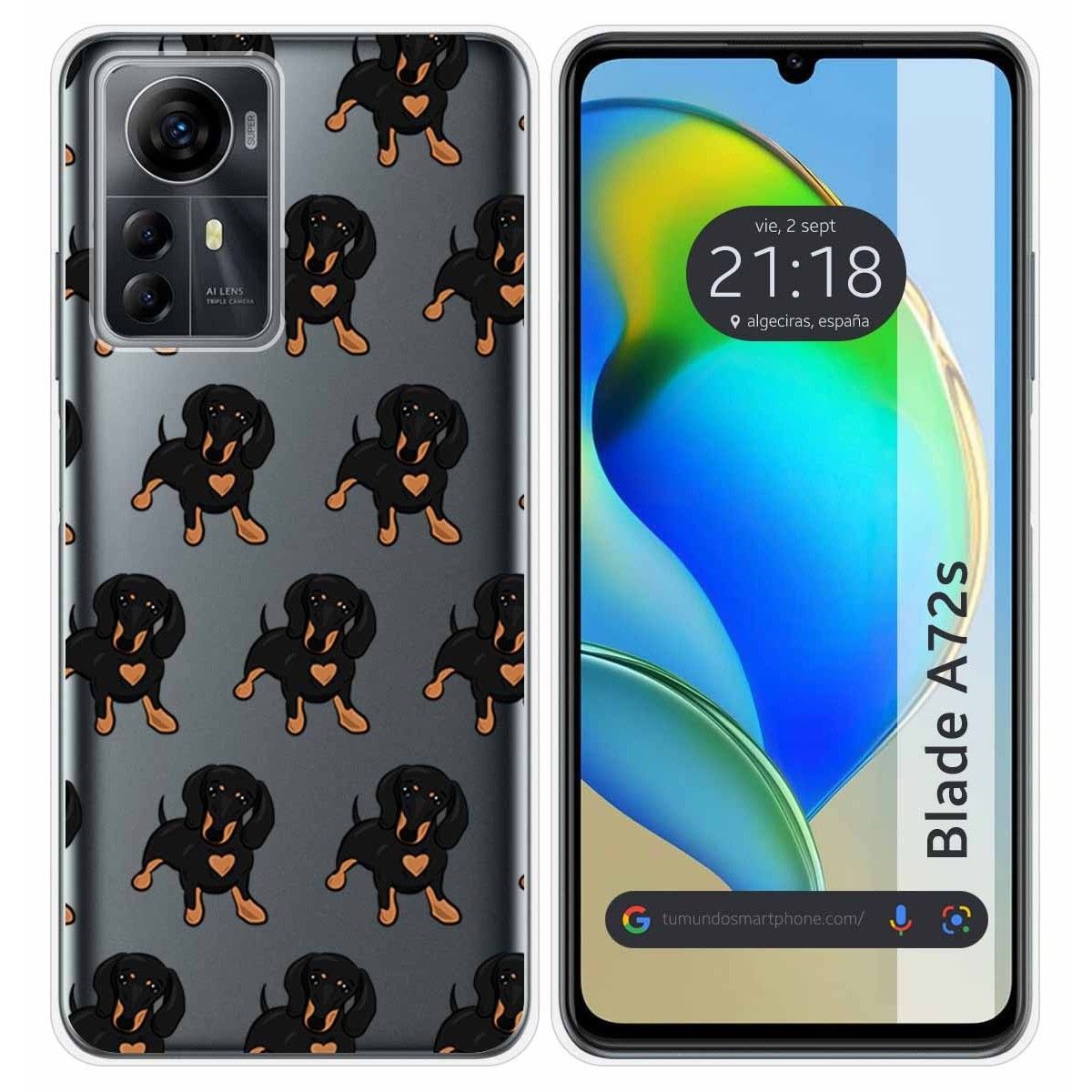 Funda Silicona para Zte Blade A72s diseño Perros 10 Dibujos