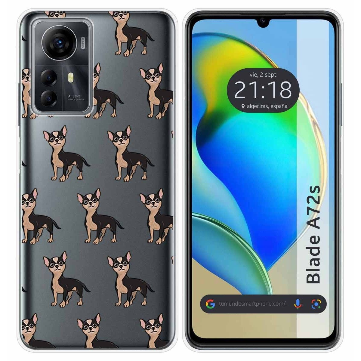 Funda Silicona para Zte Blade A72s diseño Perros 11 Dibujos