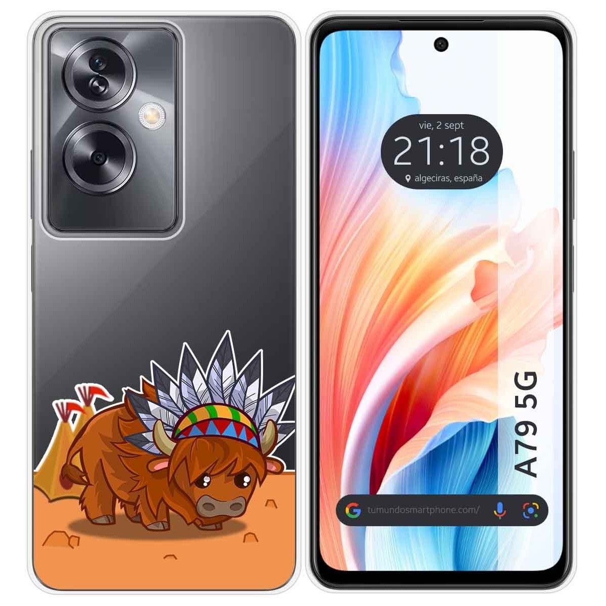 Funda Silicona Transparente para Oppo A79 5G diseño Bufalo Dibujos