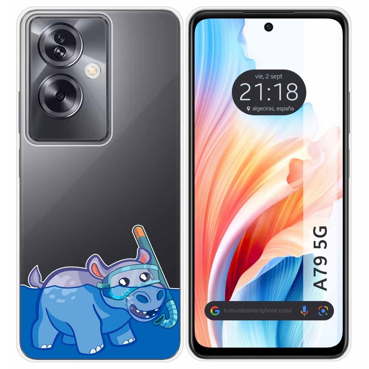 Funda Silicona Transparente para Oppo A79 5G diseño Hipo Dibujos