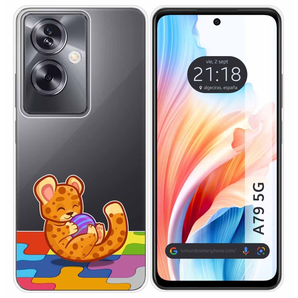 Funda Silicona Transparente para Oppo A79 5G diseño Leopardo Dibujos