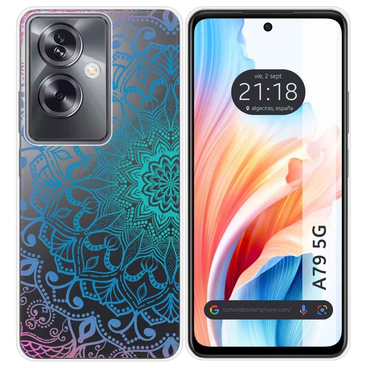 Funda Silicona Transparente para Oppo A79 5G diseño Mandala Dibujos