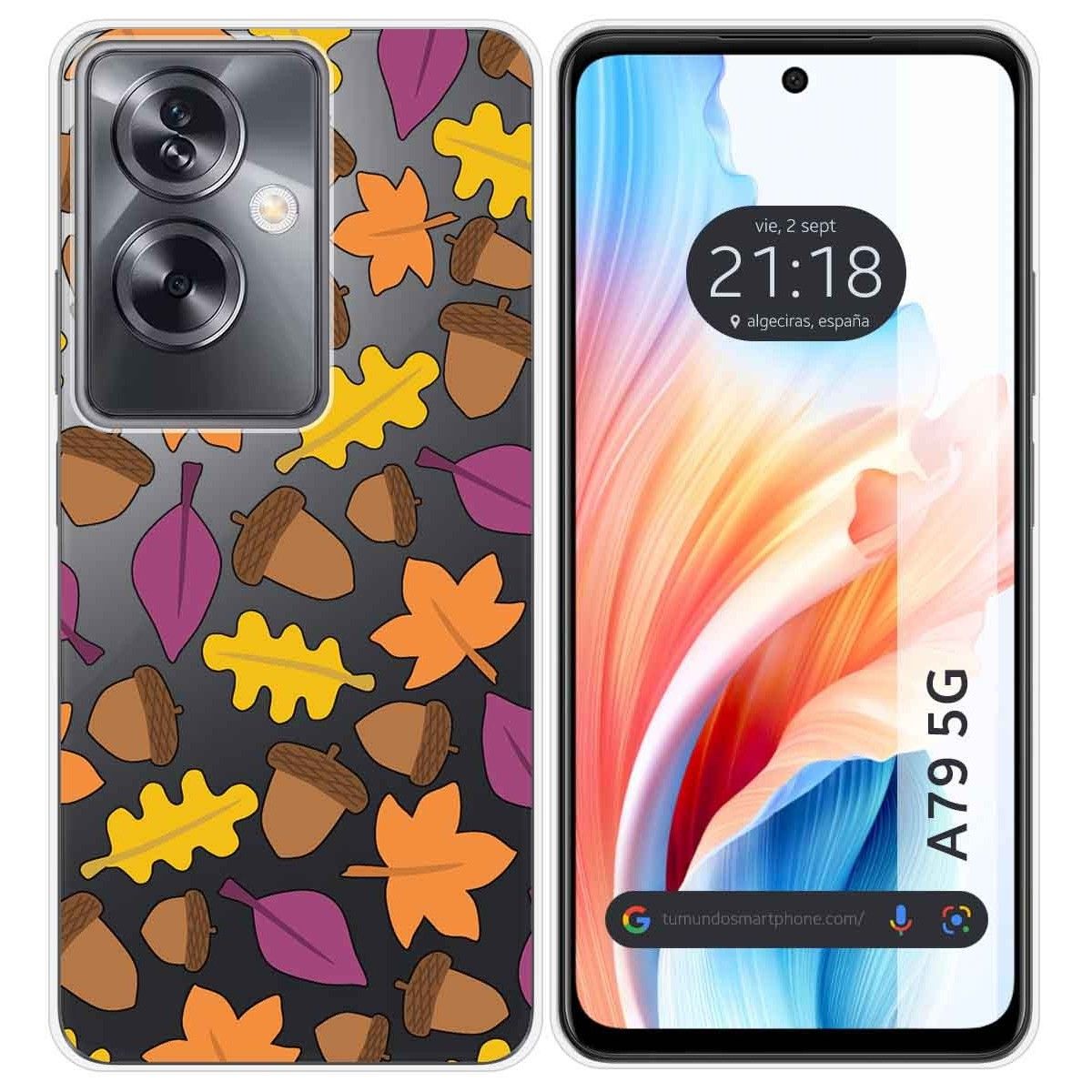 Funda Silicona Transparente para Oppo A79 5G diseño Otoño Dibujos