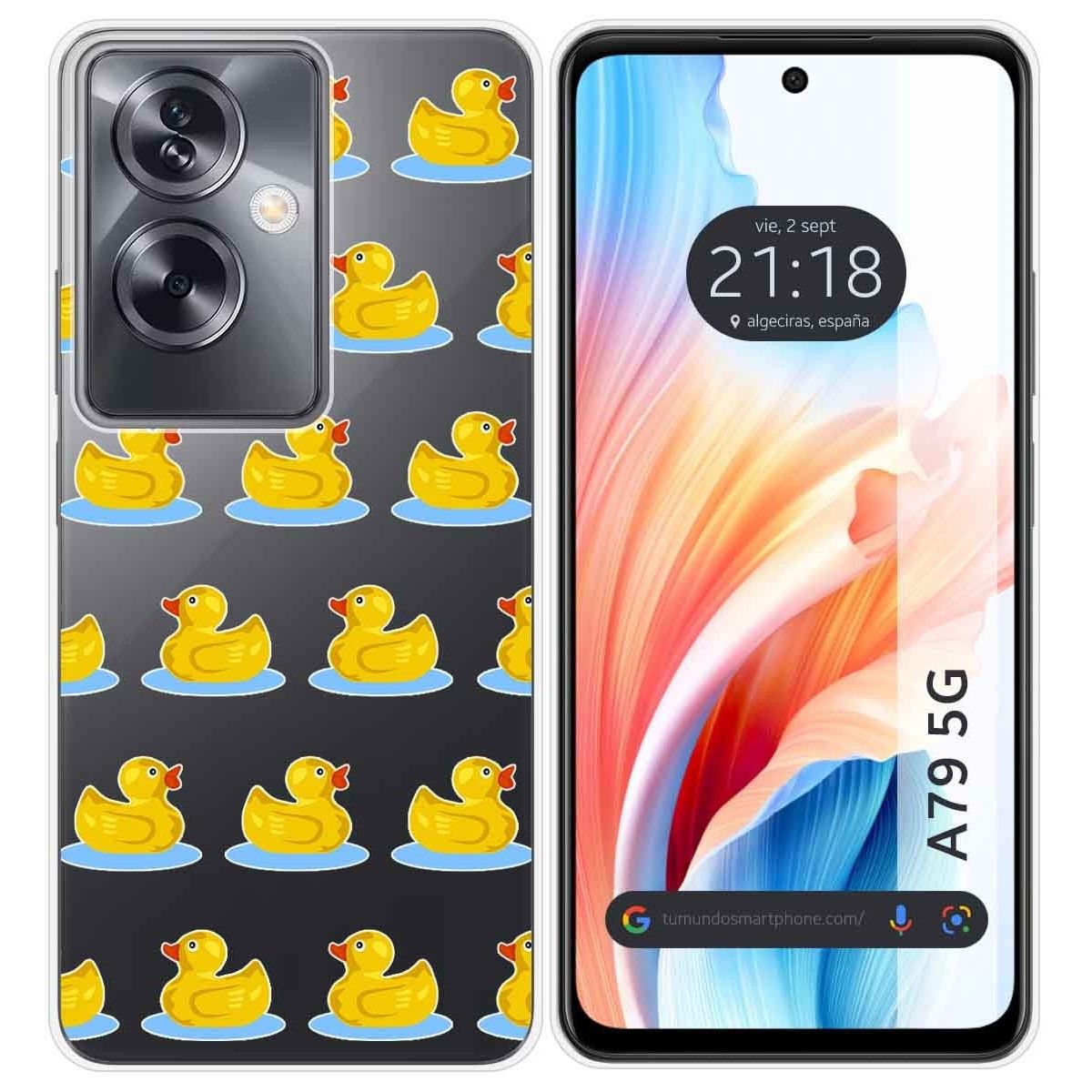 Funda Silicona Transparente para Oppo A79 5G diseño Pato Dibujos