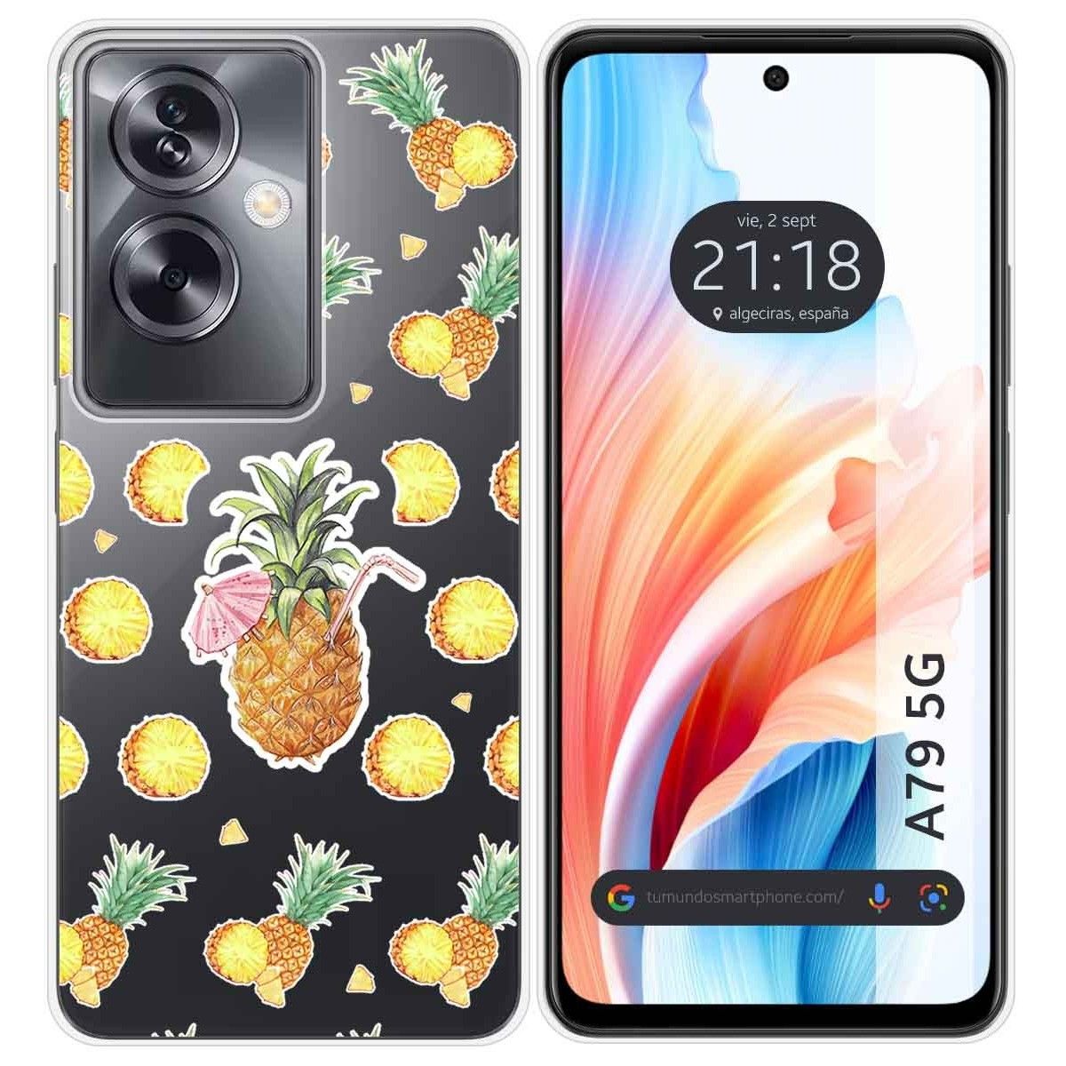 Funda Silicona Transparente para Oppo A79 5G diseño Piña Dibujos