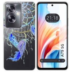 Funda Silicona Transparente para Oppo A79 5G diseño Plumas Dibujos