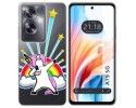 Funda Silicona Transparente para Oppo A79 5G diseño Unicornio Dibujos