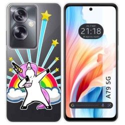 Funda Silicona Transparente para Oppo A79 5G diseño Unicornio Dibujos