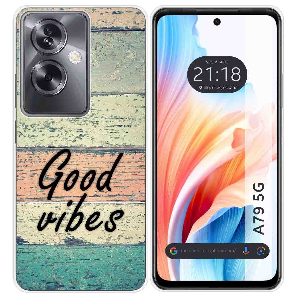 Funda Silicona para Oppo A79 5G diseño Madera 01 Dibujos