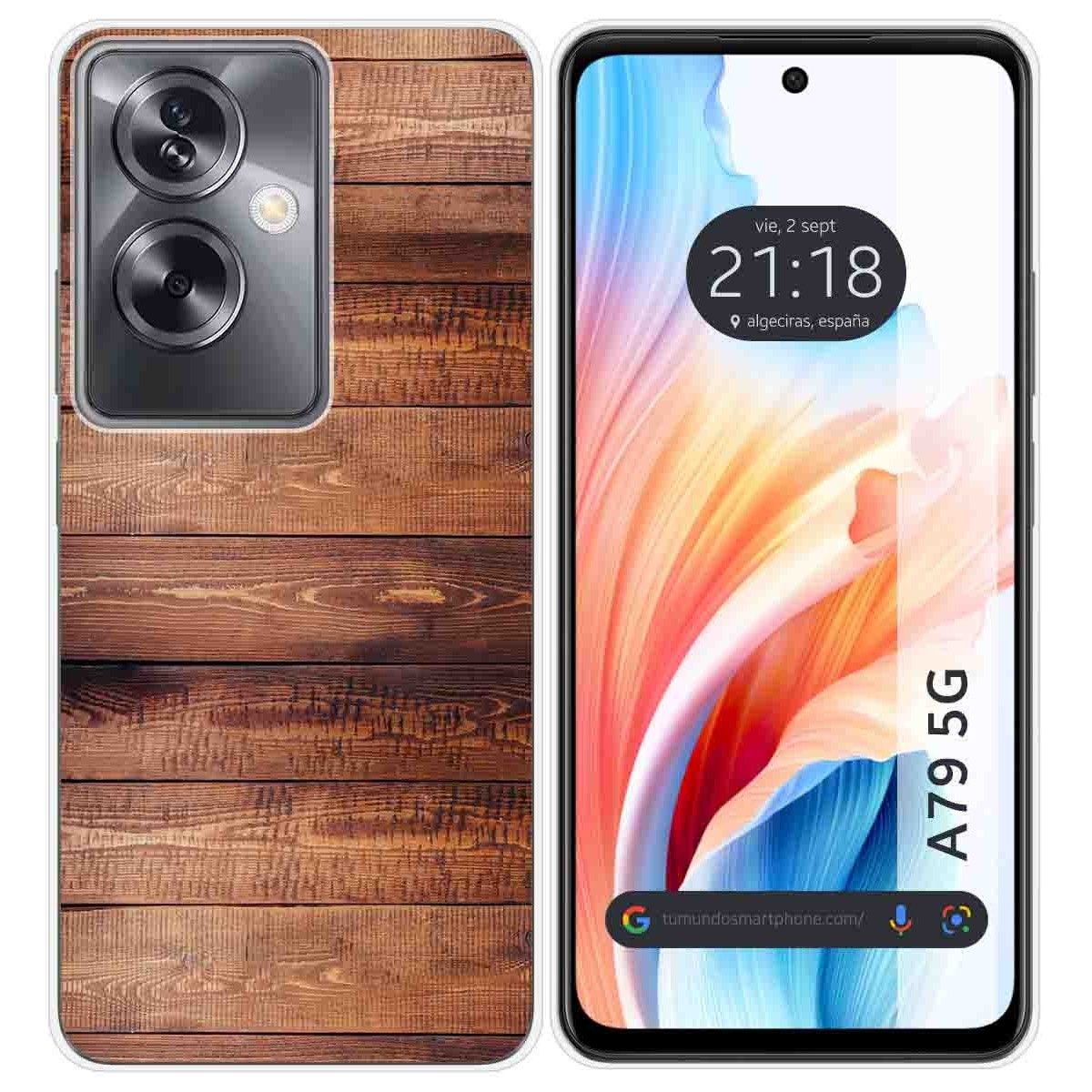 Funda Silicona para Oppo A79 5G diseño Madera 02 Dibujos