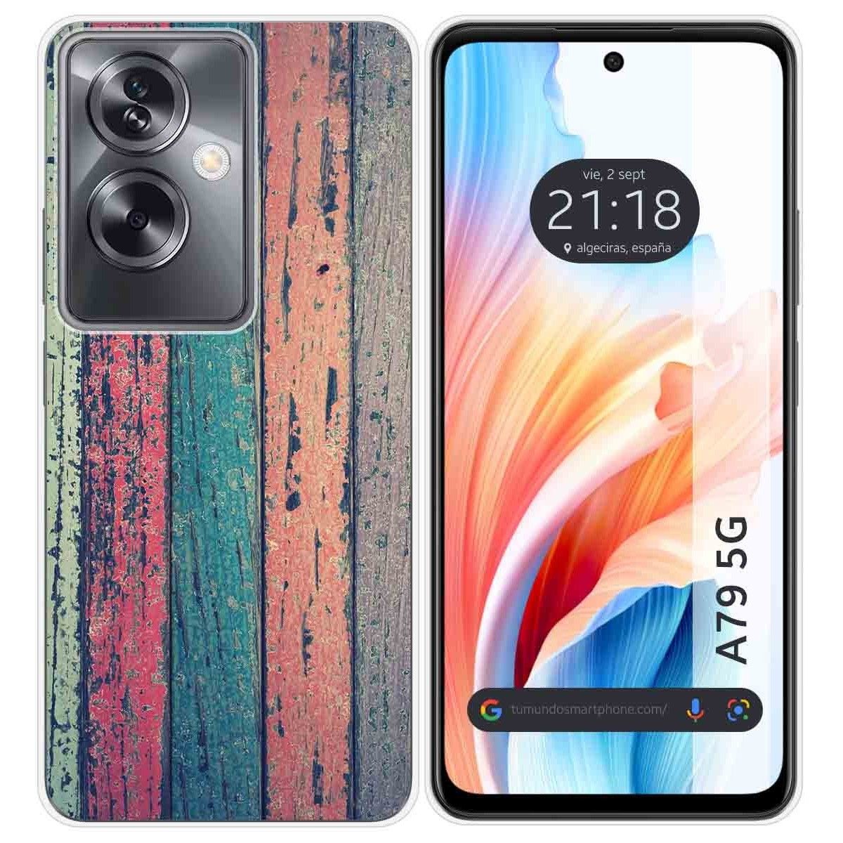 Funda Silicona para Oppo A79 5G diseño Madera 10 Dibujos