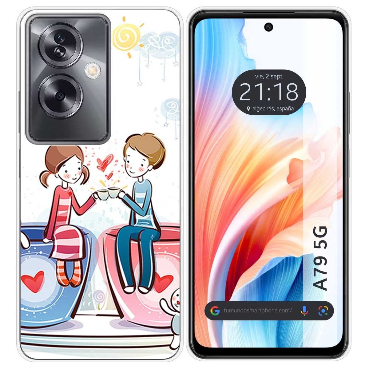 Funda Silicona para Oppo A79 5G diseño Café Dibujos