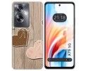 Funda Silicona para Oppo A79 5G diseño Corazones Madera Dibujos