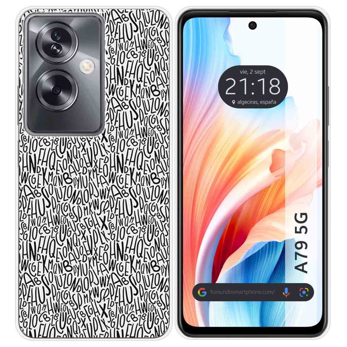 Funda Silicona para Oppo A79 5G diseño Letras Dibujos