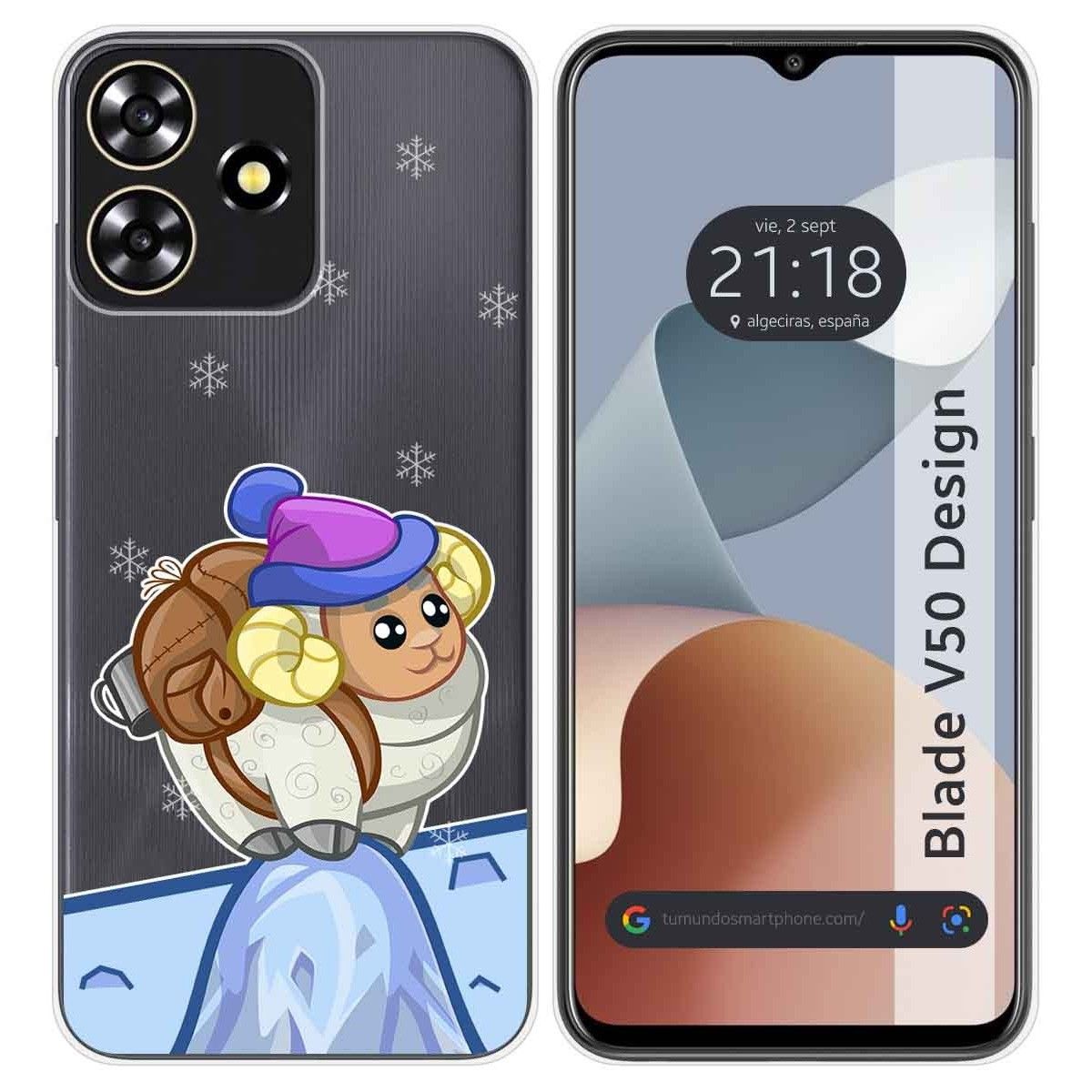 Funda Silicona Transparente para Zte Blade V50 Design 4G diseño Cabra Dibujos