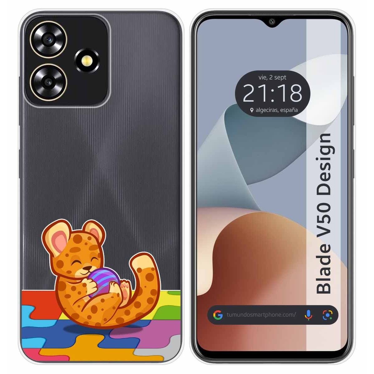 Funda Silicona Transparente para Zte Blade V50 Design 4G diseño Leopardo Dibujos