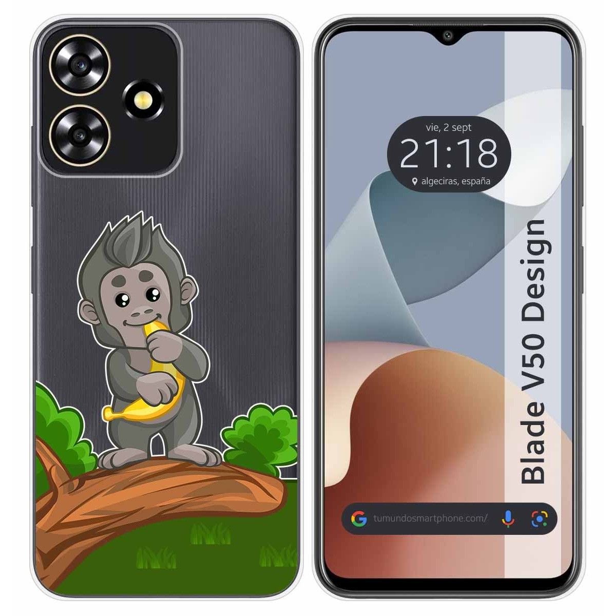 Funda Silicona Transparente para Zte Blade V50 Design 4G diseño Mono Dibujos