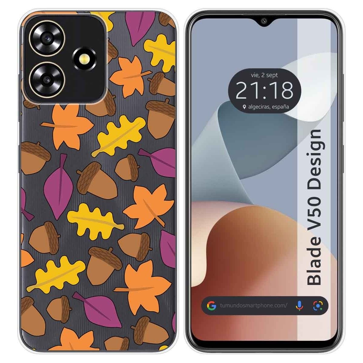 Funda Silicona Transparente para Zte Blade V50 Design 4G diseño Otoño Dibujos